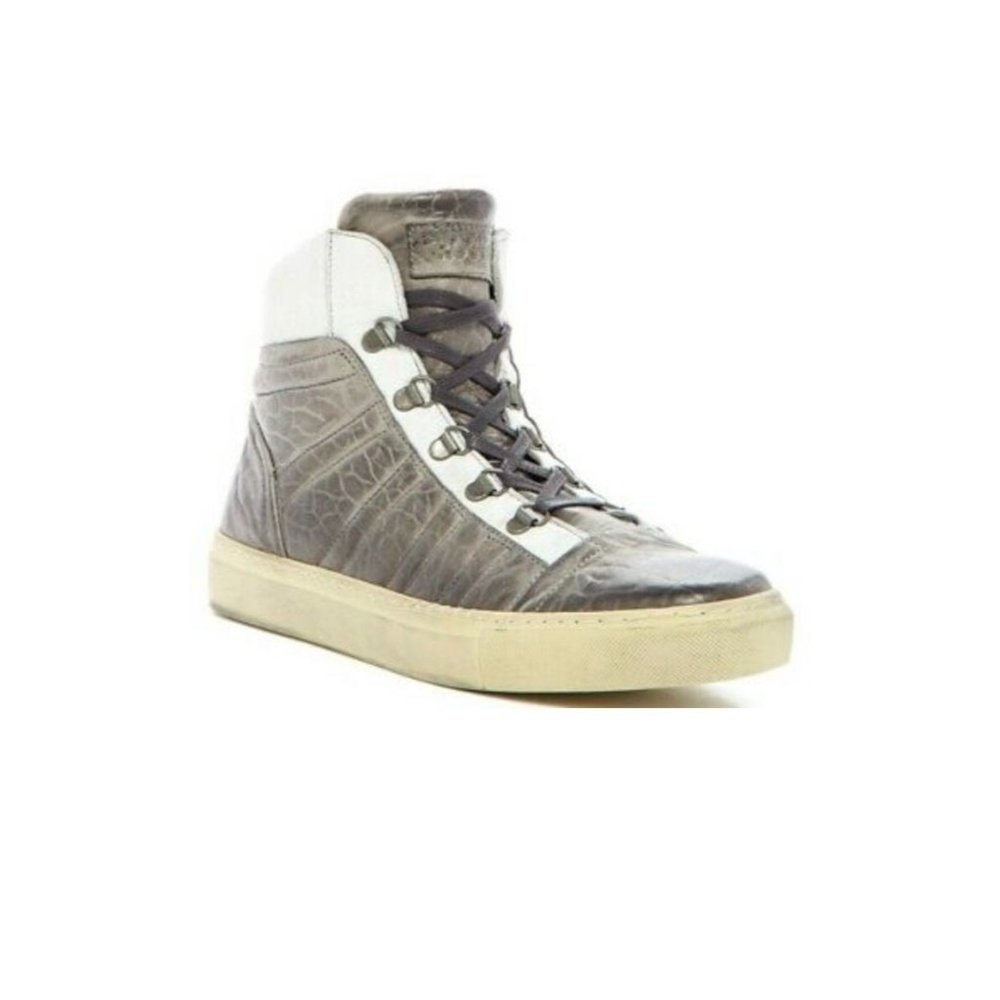 Rogue Atomo C2 White Grey Leather Bomber Lace-Up High Top Sneakers Men's Size 42 - Picture 1 of 7